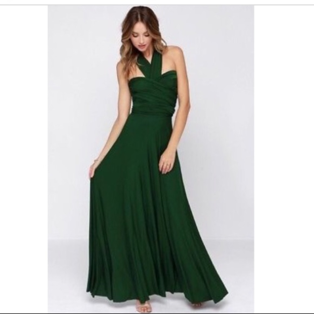 Green multi way maxi dress